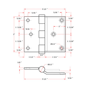 Half- Surface Hinge for Screen Doors