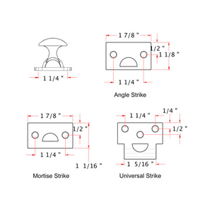 Heavy Duty Offset Surface Bolt - 24" x 5/8"