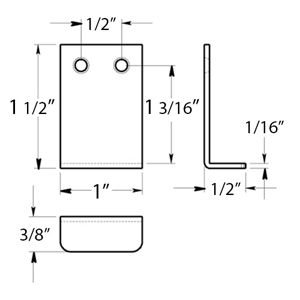 1" Angle Tab Pull