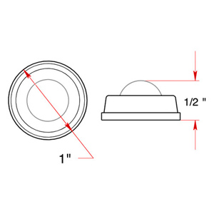 Convex Flush Bumper - 1" Diameter