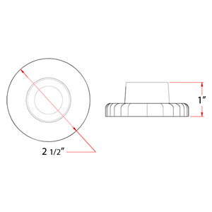 Concave Flush Bumper - 2 1/2" Diameter