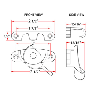 Window Sash Lock - 2" c/c