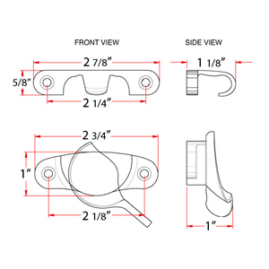 Window Sash Lock - 2 1/8" c/c