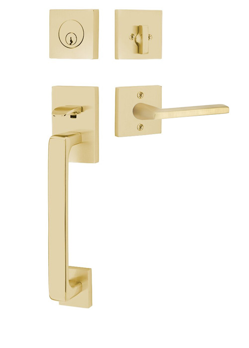 Single Cylinder Baden Tubular Entryset Helios Lever Right Hand Satin Brass