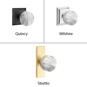 Emtek - Conical White Marble Door Knob