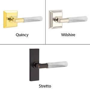 Emtek - White Marble T-Bar Door Lever