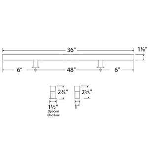 36"cc Extra Large Square Stainless Steel Pull