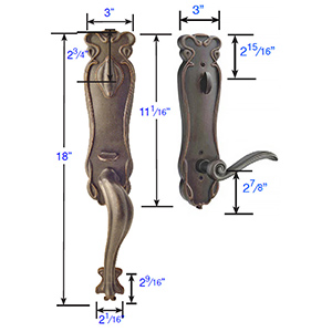 Emtek - Art Nouveau Right Grip Tubular Left-Hand Lever Entrance Set