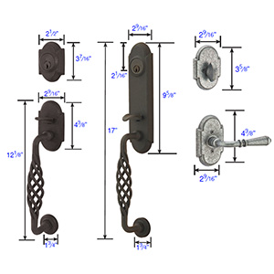 Emtek - Lafayette Tubular Right-Hand Lever Entrance Set