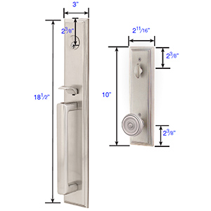 Emtek - Melrose Tubular Left-Hand Lever Entrance Set