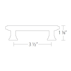 86300 - Geometric Brass - 3.5" Rectangular Cabinet Pull