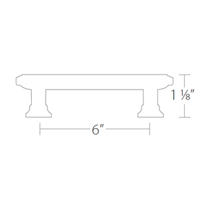 86302 - Geometric Brass - 6" Rectangular Cabinet Pull