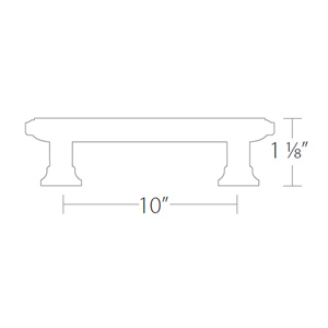 86303 - Geometric Brass - 10" Rectangular Cabinet Pull