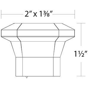 86613 - Hollywood Regency - 2" Riviera Rectangular Knob