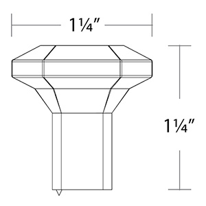 86612 - Hollywood Regency - 1.25" Riviera Square Knob