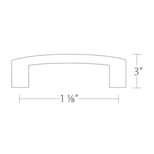 86324 - Mid Century Modern - 3" Bauhaus Pull