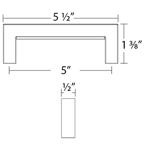 86706 - Modern Rectangular - Warwick 5"cc Pull