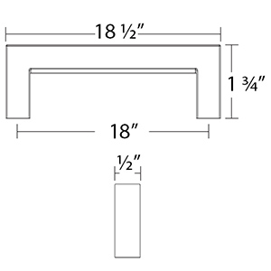 86712 - Modern Rectangular - Warwick 18"cc Appliance Pull