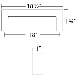 86722 - Modern Rectangular - Keaton 18"cc Appliance Pull