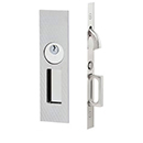 Knurled Narrow Modern Rectangular Pocket Door Mortise Lock