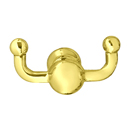2609 - Traditional Brass - Double Hook - Quincy Rosette