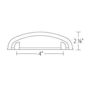 86173 - Traditional Brass - 4" Cup Pull