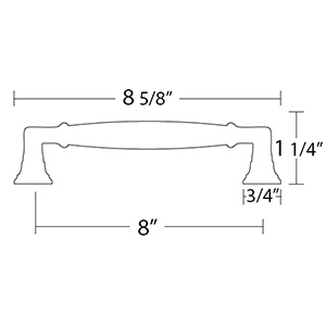 86478 - Transitional Heritage - 8" Westwood Pull