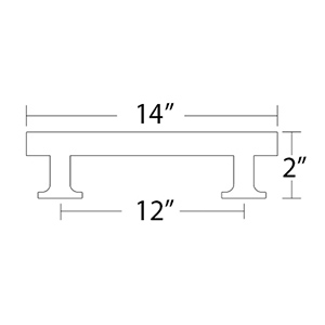 87001 - Urban Modern - 12" cc Freestone Appliance Pull