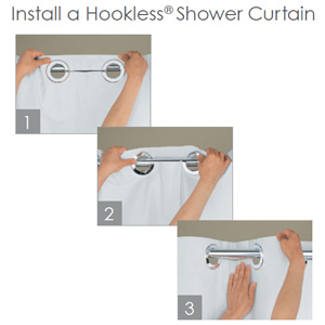 Hookless Shower Curtains, Hookless Checkmate Shower Curtain Liner
