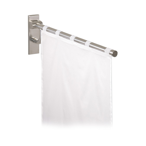 Stainless Steel Curtain Rod w/Shower Curtain