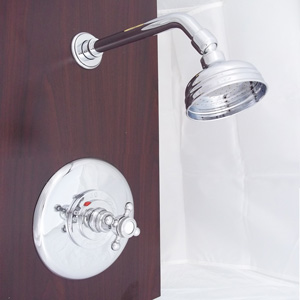 Victorian Showerhead & Thermostat - Polished Chrome