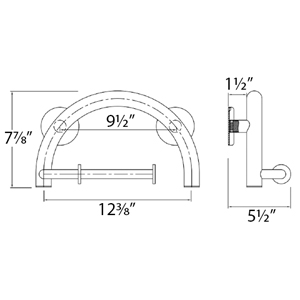 Circle Grab Bar/ Toilet Paper Holder