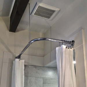 Heavy Round Brackets - Corner Shower Rod - 48" x 66"