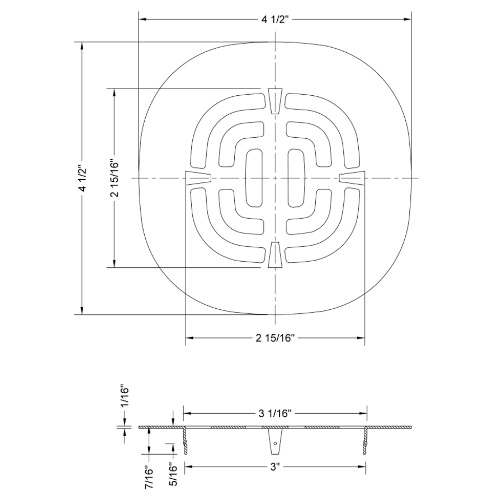 6239 Snapin Shower Drain Plate 4.5" Dia.