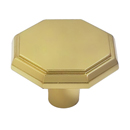 1 1/2" Octagonal Cabinet Knob - Polished Brass