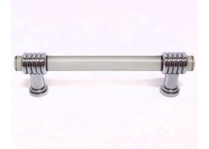 3.5"cc Round Pull Clear/ Polished Chrome