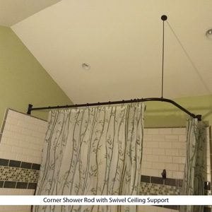 Rectangular Bracket - Corner Shower Rod - 30" x 30"