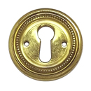 Key Escutcheon - Beaded - Polished Brass