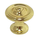 Avalon 15/16" Cabinet Knob - Polished Brass
