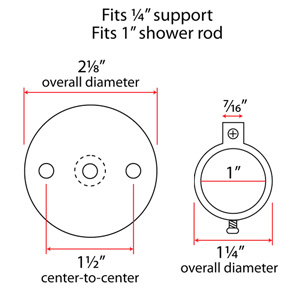 12" Ceiling Support  for 1" Rod