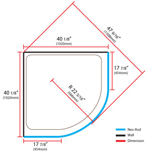 Neo-Round Shower Rod - 40"