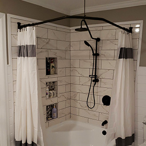 48" x 48" x 48" - Neo-Angle Shower Rod - Rectangular Bracket