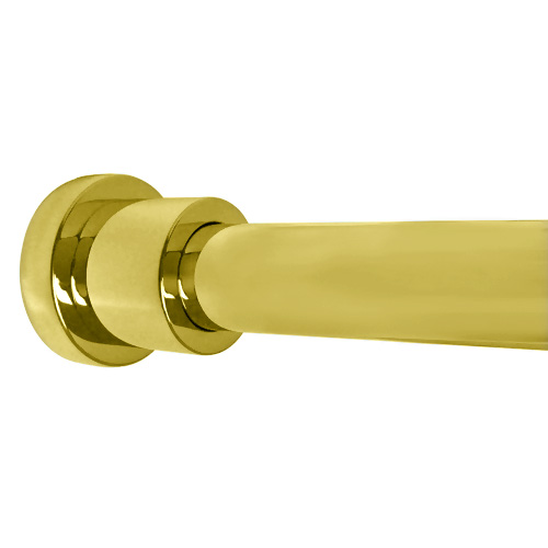 36" Shower Rod Round Flange Polished Brass