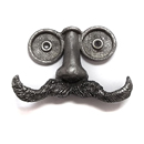 Mustache Whimsical Double Hook - Antique Pewter