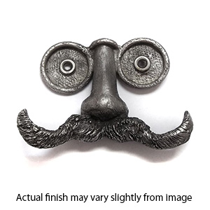 Mustache Whimsical Double Hook - Antique Pewter