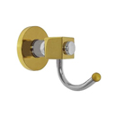 Contemporary Robe Hook - Polished Brass/ Polished Chrome