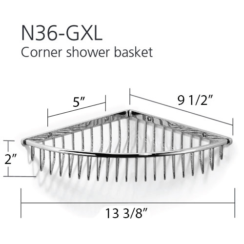13 3/8" Corner Shower Basket Polished Nickel