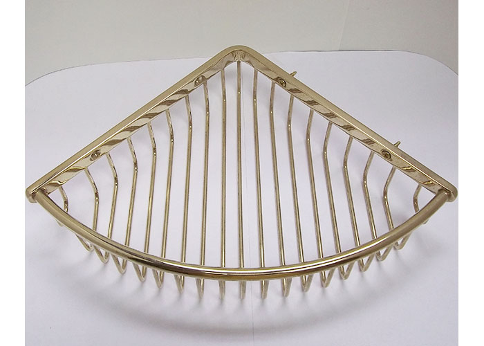 11.25" Corner Shower Basket Antique Gold