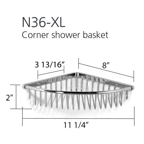 11.25" Corner Shower Basket Antique Gold