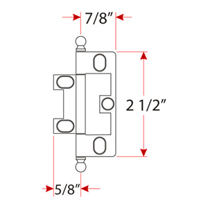 1100B - Ball Tip - Non-Mortise Hinge